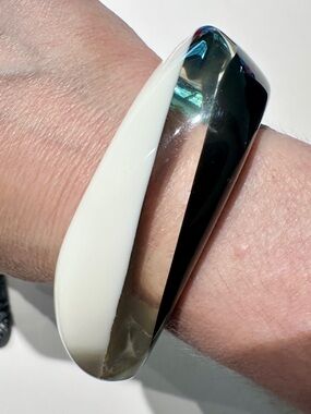Vintage Multitoned Lucite Asymmetrical Bangle